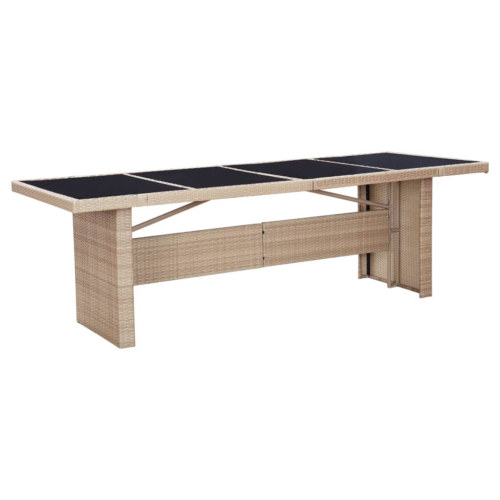 Zestaw stołowy do jadalni na zewnątrz 9 części z poduszkami polirattan beżowy - number 8.