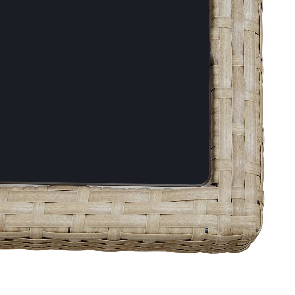 Zestaw stołowy do jadalni na zewnątrz 9 części z poduszkami polirattan beżowy - number 10.