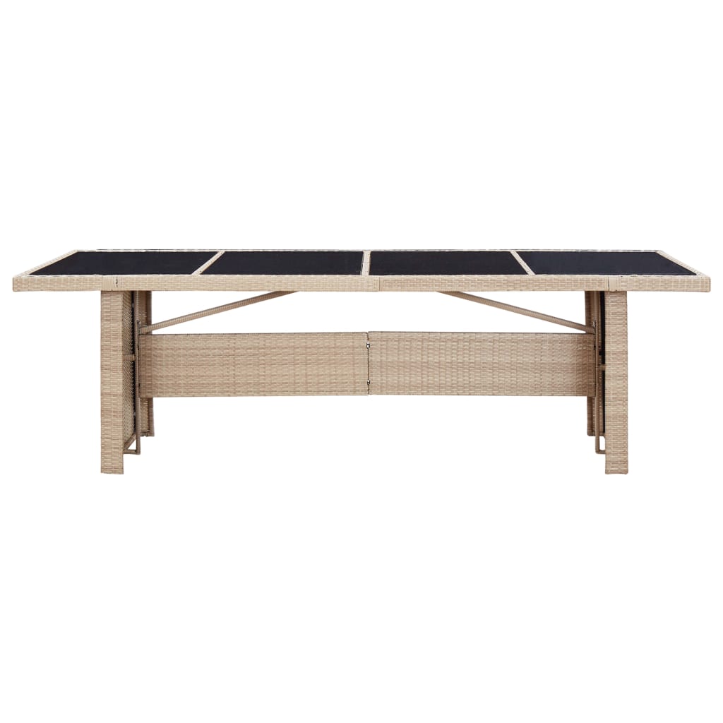 Zestaw stołowy do jadalni na zewnątrz 9 części z poduszkami polirattan beżowy - number 9.