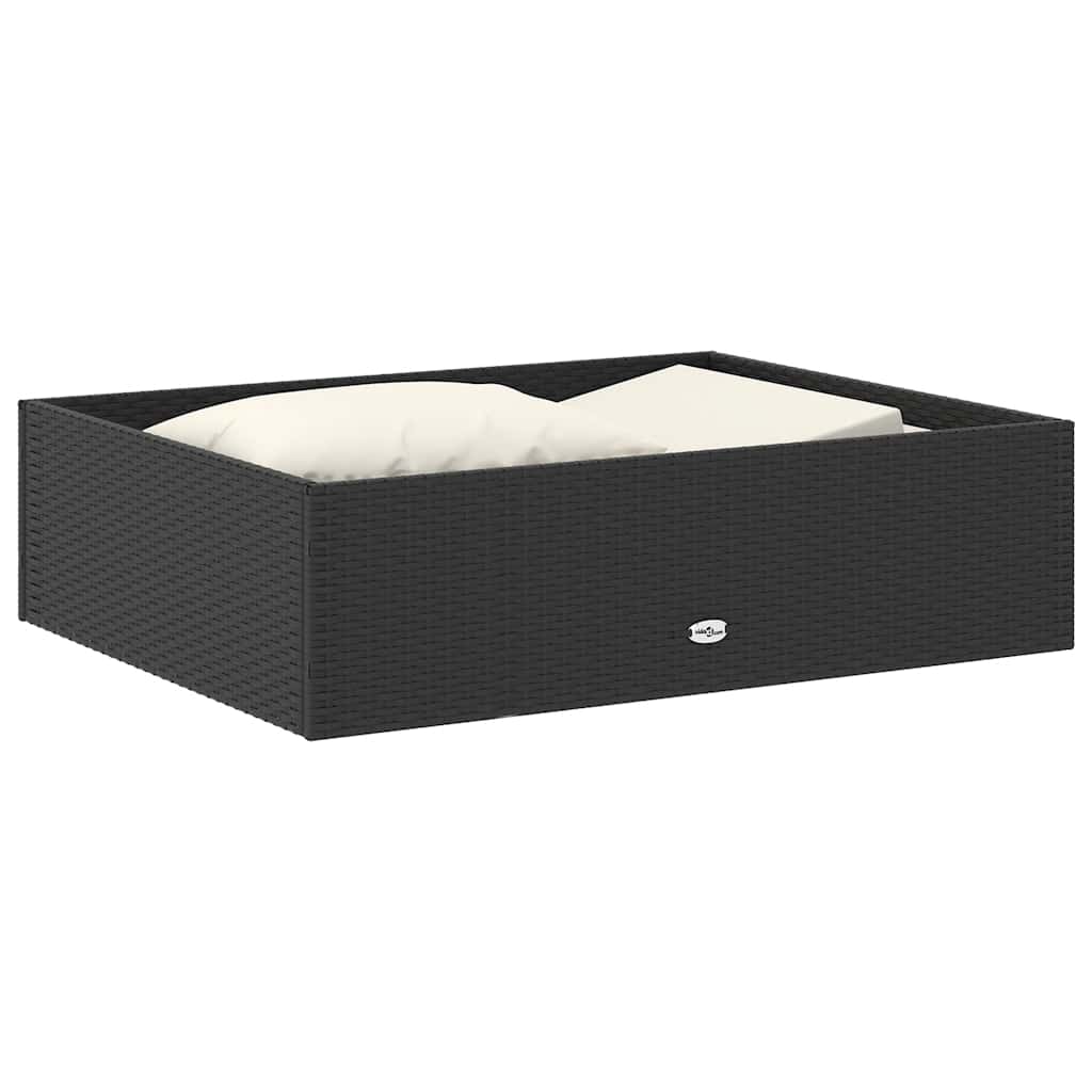 Loungesæt til haven 2 dele med hynder polyrattan sort - number 4.