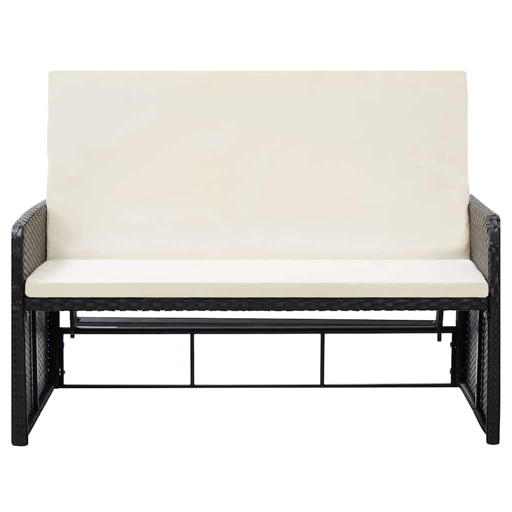 Loungesæt til haven 2 dele med hynder polyrattan sort - number 6.