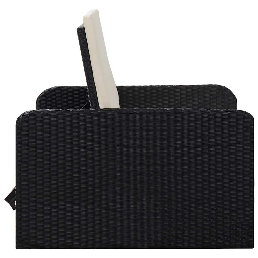 Loungesæt til haven 2 dele med hynder polyrattan sort - number 7.