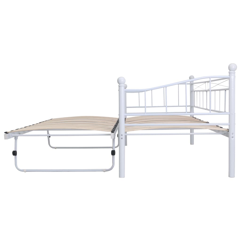 Sengestel 180x200/90x200 cm pulverlakeret stål hvid - number 4.