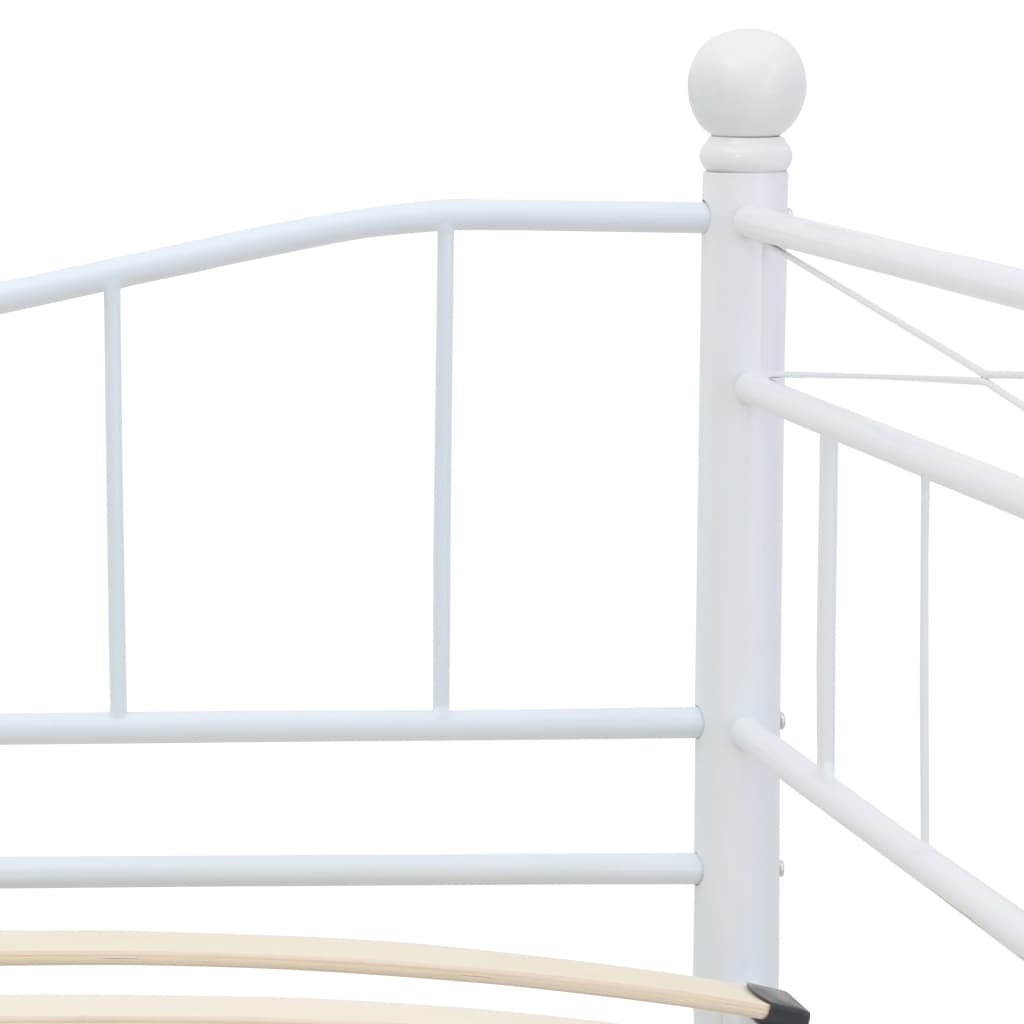 Sengestel 180x200/90x200 cm pulverlakeret stål hvid - number 6.