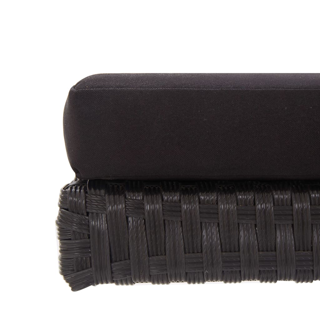 Zahradní lavička s polštáři 176 cm polyratan - černá, 1, 2 - number 9.