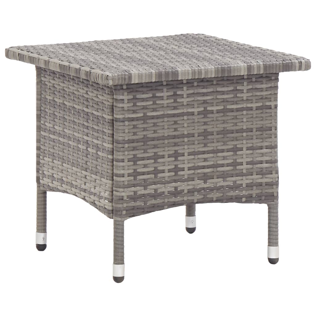 Tebord 50 x 50 x 47 cm polyrattan grå - number 1.