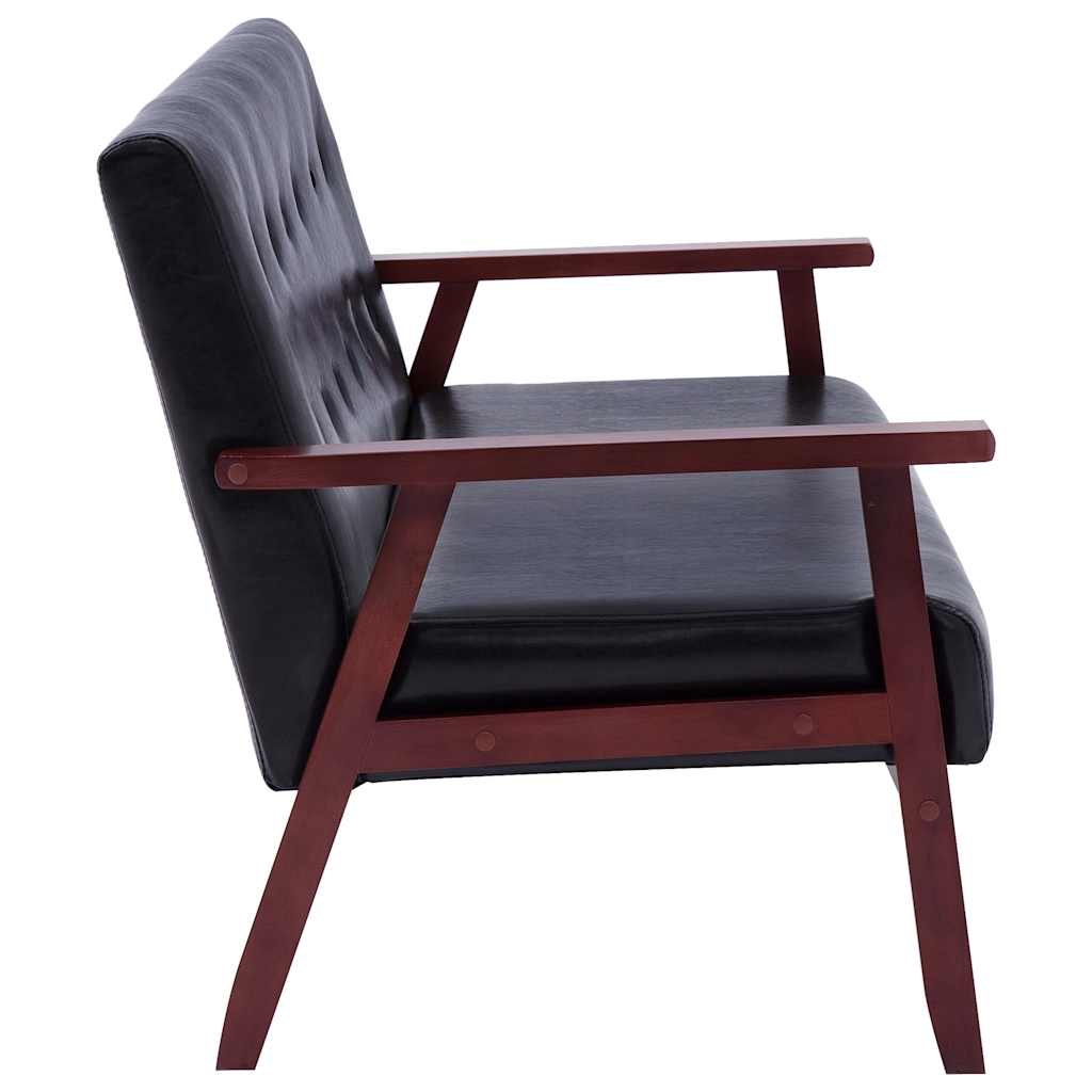 Sofasett 2 deler kunstskinn sort - number 4.