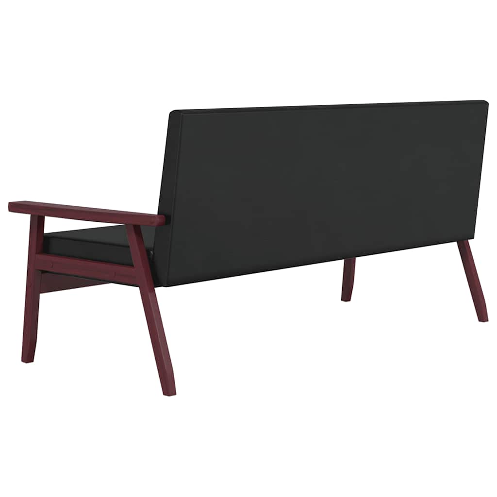 Sofasett 2 deler kunstskinn sort - number 9.