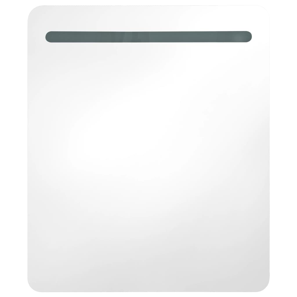 Badeværelsesskab med spejl + led-lys 68x9x80 cm - number 4.