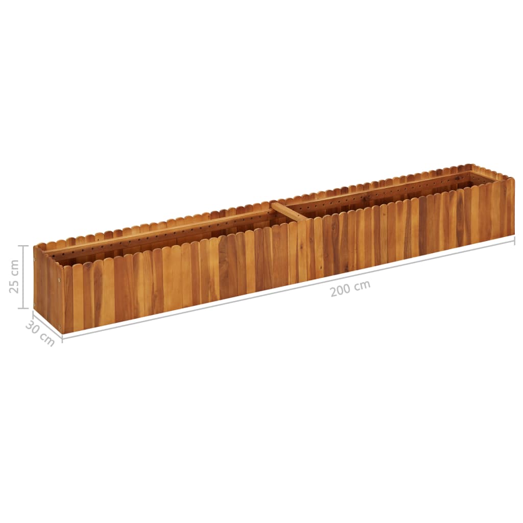 Raised bed solid acacia wood - 200 x 30 x 25 cm, 1 - number 6.