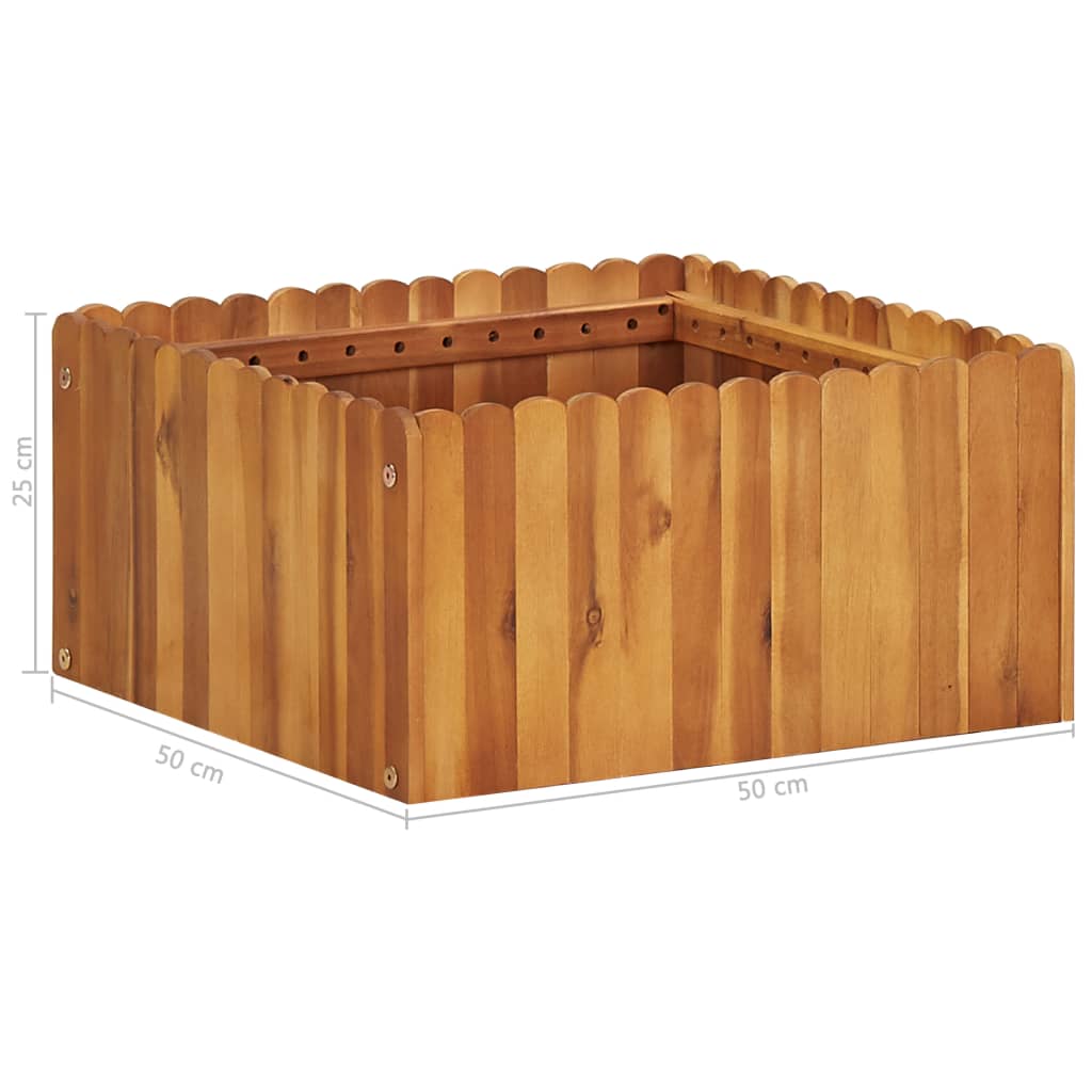 Raised planter solid acacia wood - 50 x 50 x 25 cm, 1 - number 5.