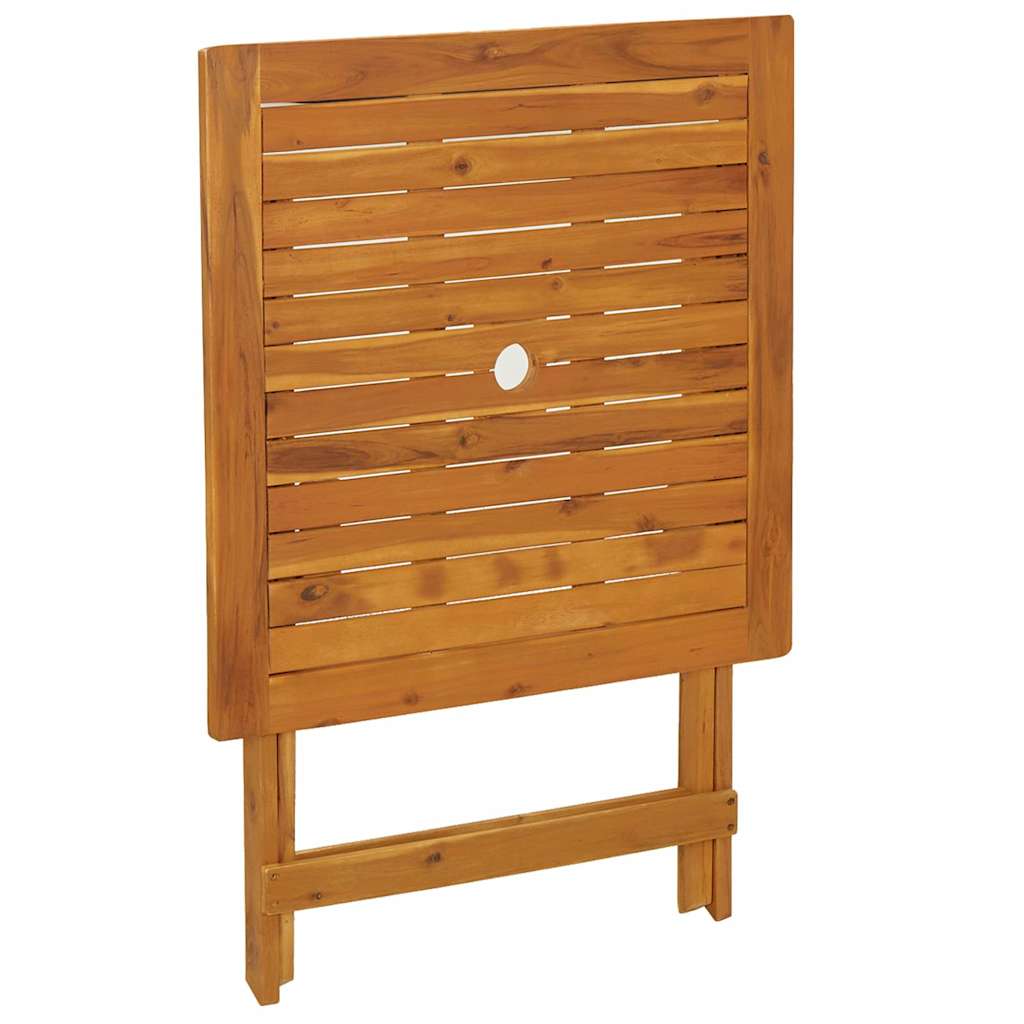 Foldbart havebord 70 x 70 x 75 cm massivt akacietræ - number 7.