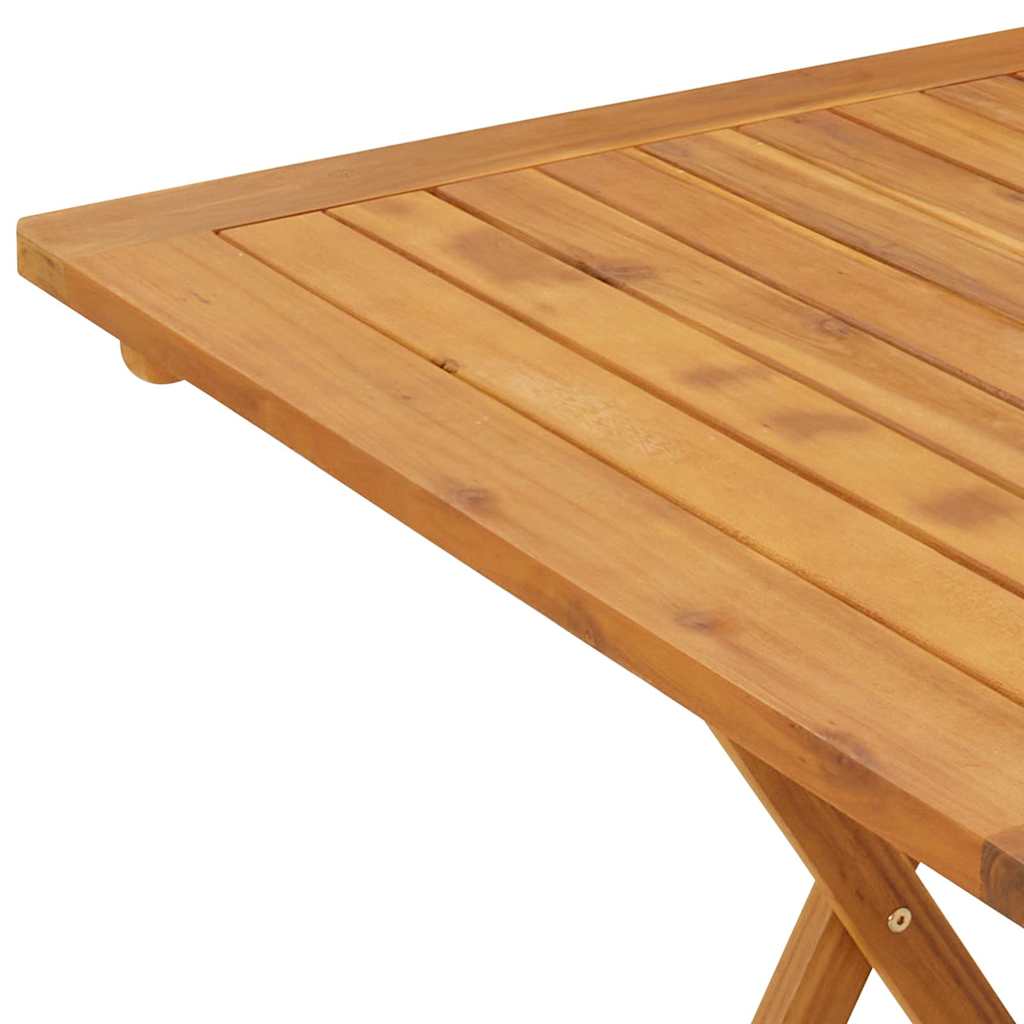 Foldbart havebord 70 x 70 x 75 cm massivt akacietræ - number 8.