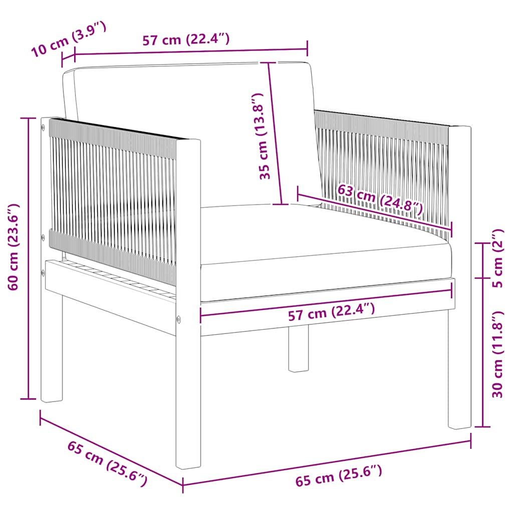 Havestole 2 stk. massivt akacietræ - number 5.