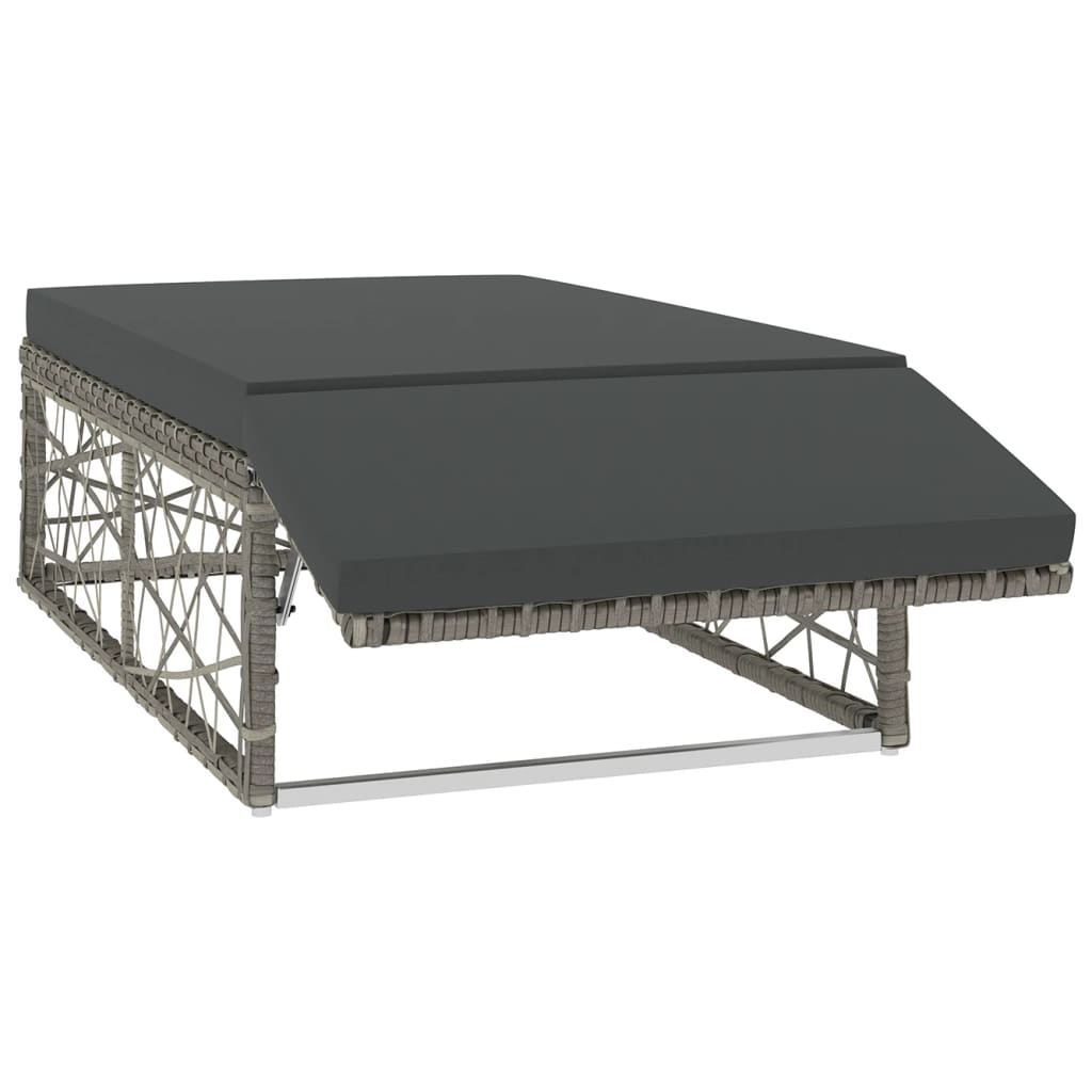 Zestaw wypoczynkowy ogrodowy 2 części z poduszkami polirattan szary - number 5.