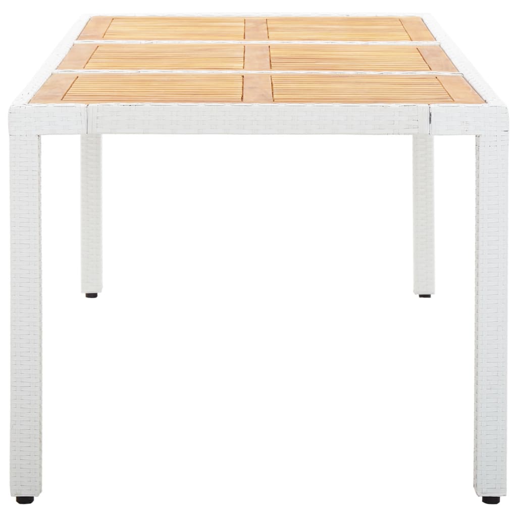 Zestaw stołowy do jadalni na zewnątrz 9 części polirattan biały - number 4.