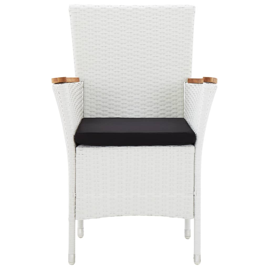 Zestaw stołowy do jadalni na zewnątrz 9 części polirattan biały - number 6.