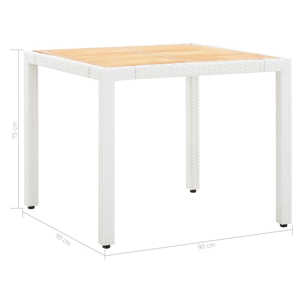 Garnitura vanjskog blagovaonskog stola 5 komada poliratan bijela - 4 - number 12.