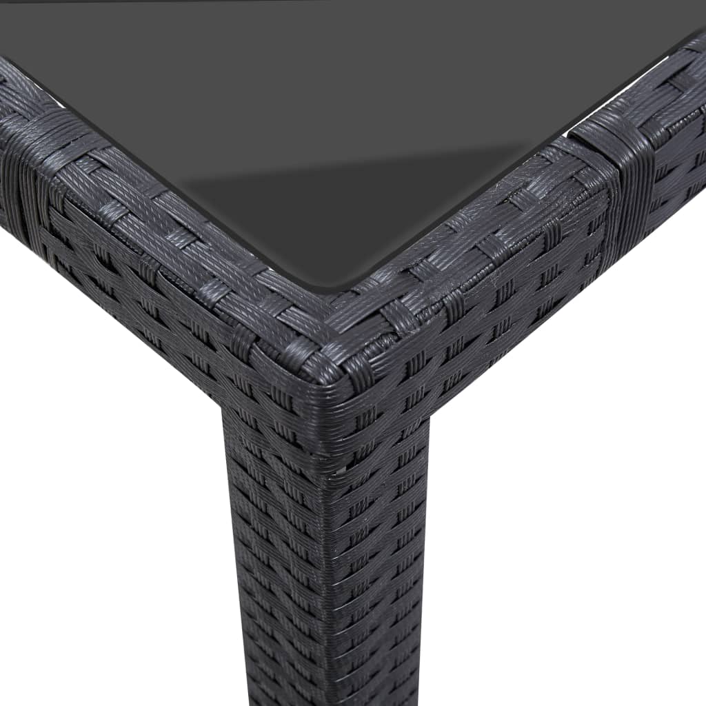 Zestaw stołowy do jadalni na zewnątrz 7 części polirattan czarny - number 10.