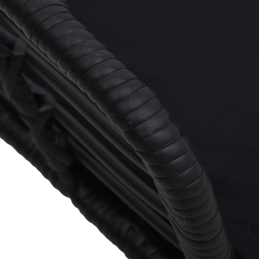 Havestole med hynder stk. polyrattan - sort, 2, x - number 7.