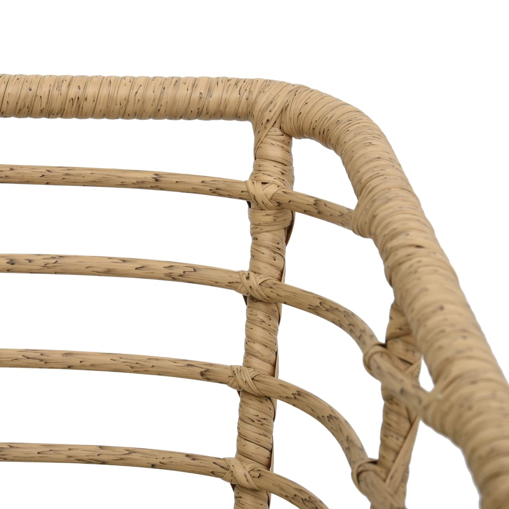 Havestole med hynder 2 stk. polyrattan egetræsfarve - number 6.