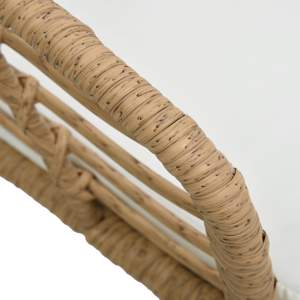 Havestole med hynder 2 stk. polyrattan egetræsfarve - number 7.