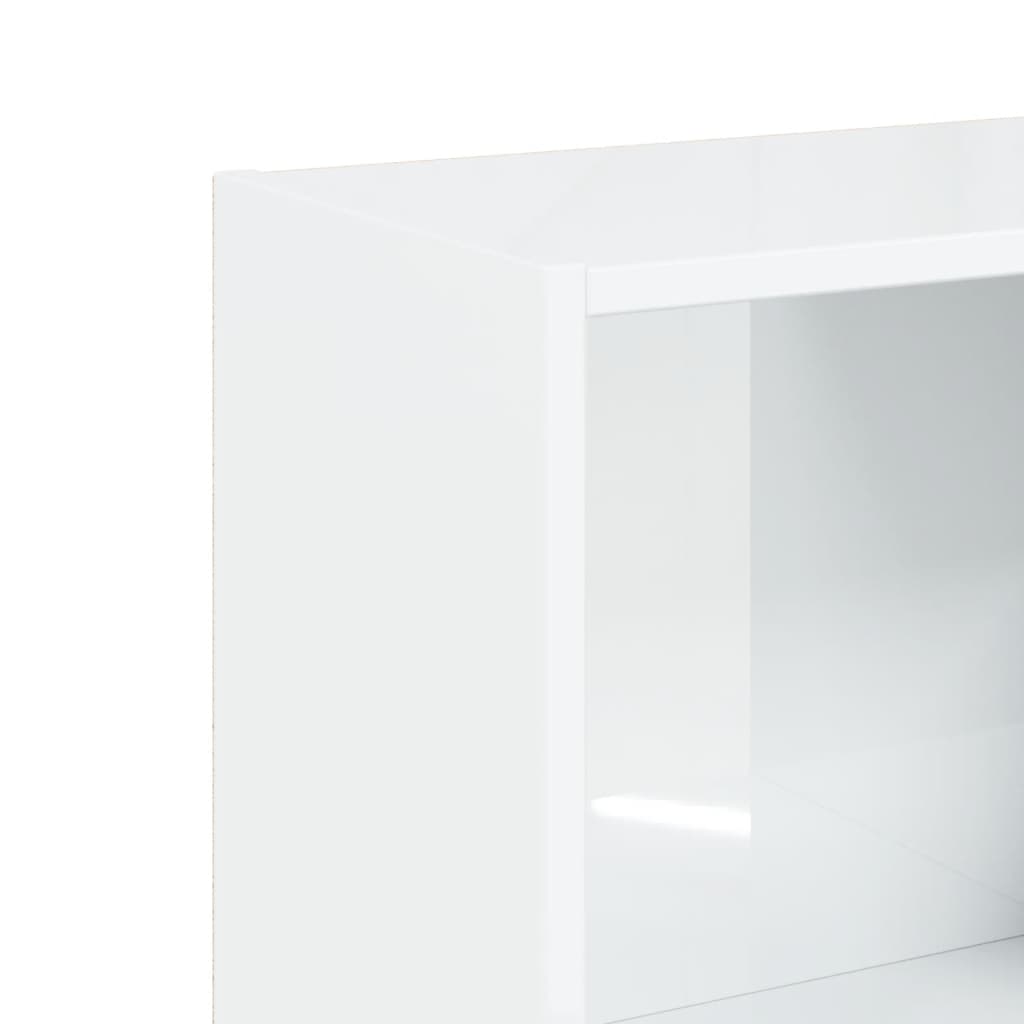 Bookcase with 3 shelves engineered wood high gloss - white high gloss, 40 x 24 x 109 cm, 1 - number 7.