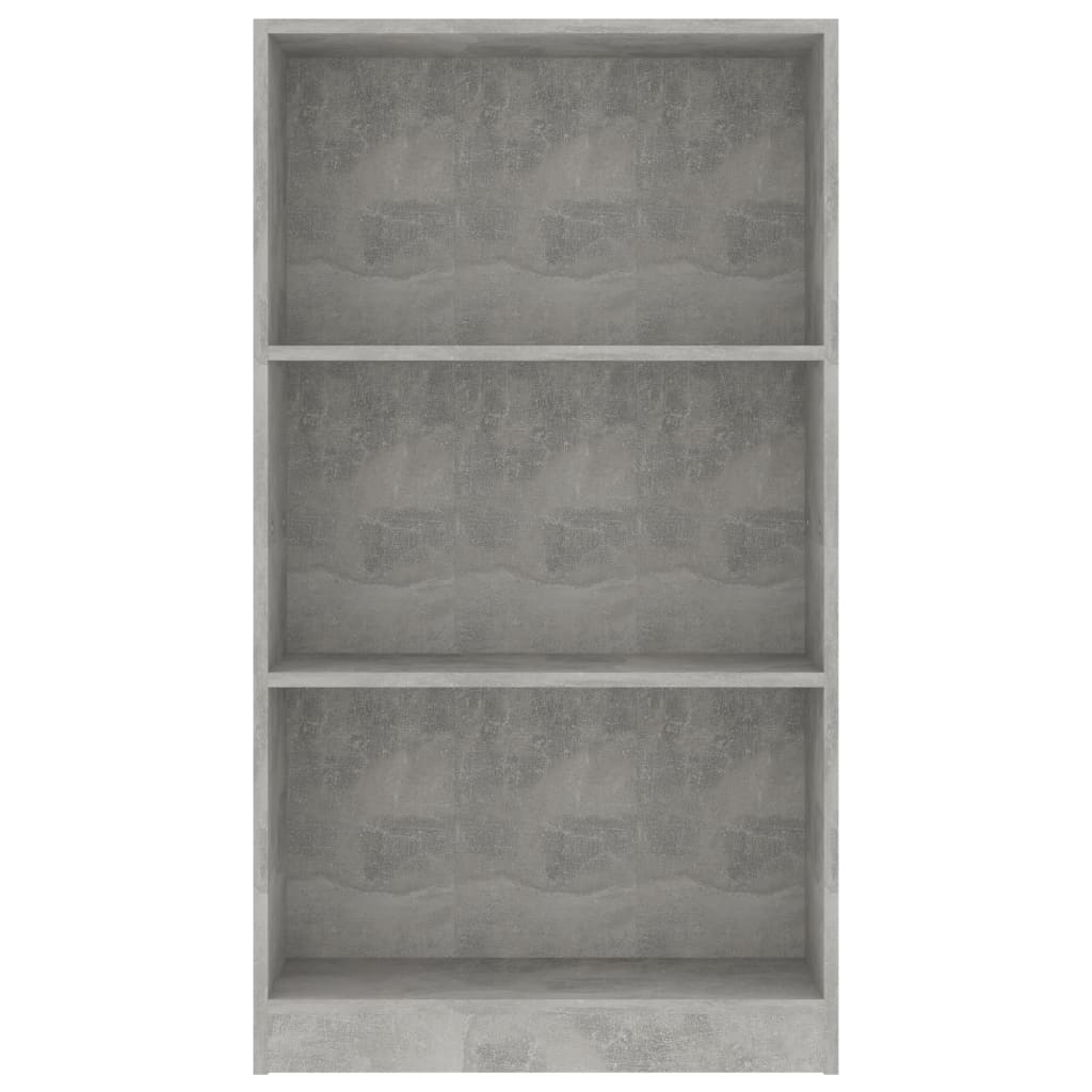 Bookcase with 3 shelves 60x24x109 cm engineered wood concrete grey - number 4.