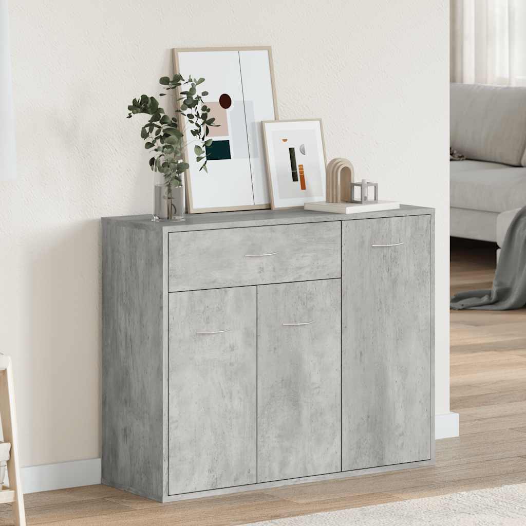 Sideboard 88x30x70 cm engineered wood - concrete grey, 1 - number 1.