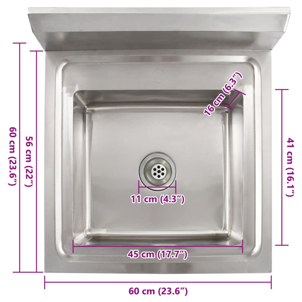 Køkkenvask i rustfrit stål enkelt vask - number 7.