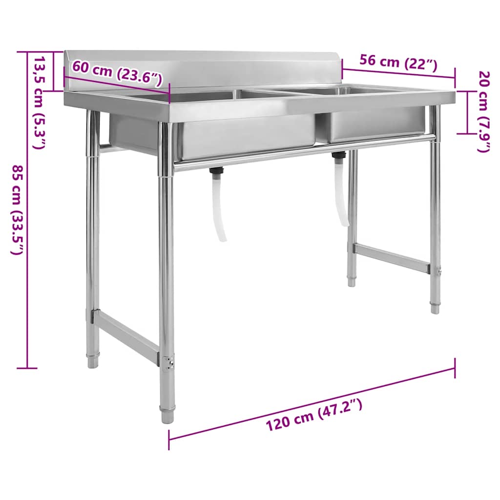 Dvostruki sudoper od nehrđajućeg čelika - number 8.