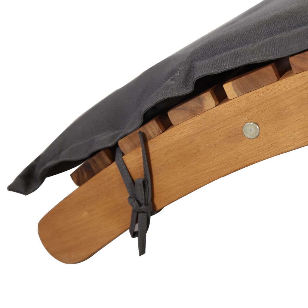 Liggestol med hynde massivt akacietræ - mørkegrå, 1 - number 8.