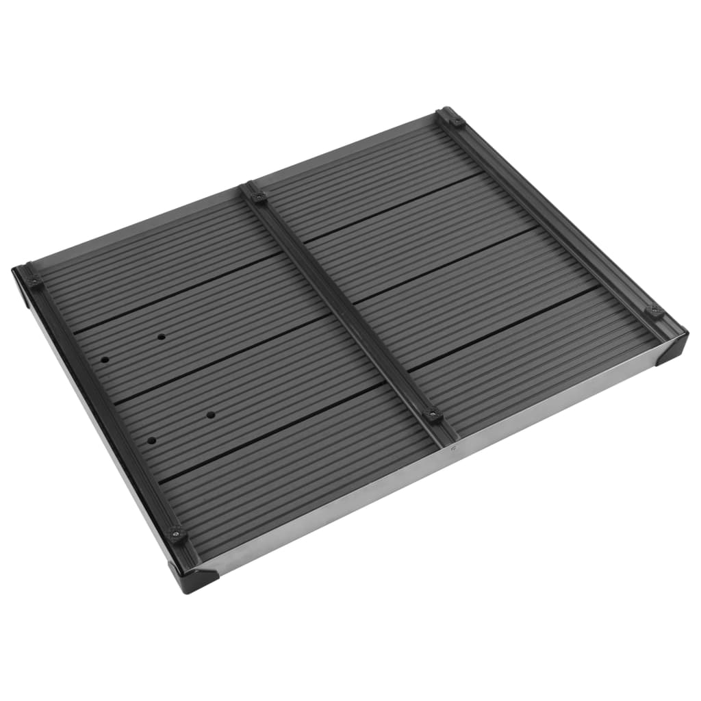 Udendørs brusekar 80 x 62 cm wpc rustfrit stål grå - number 4.