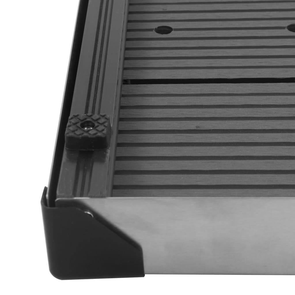 Udendørs brusekar 80 x 62 cm wpc rustfrit stål grå - number 8.