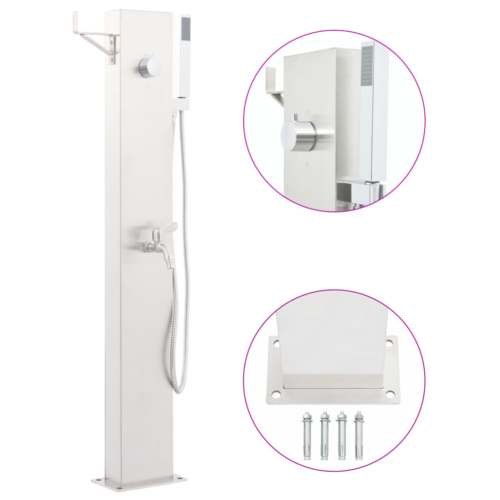 Brusesøjle til havebruser 110 cm rustfrit stål - number 1.