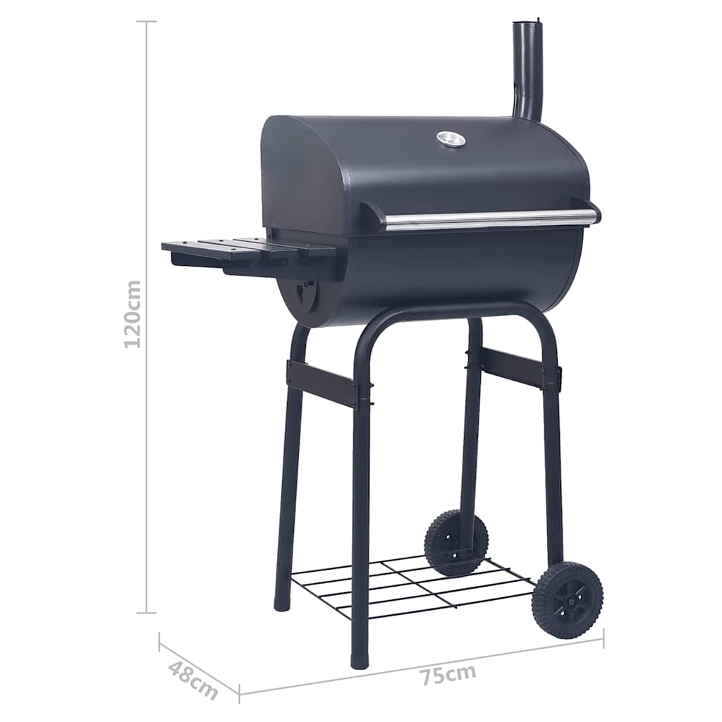 Charcoal grill/smoker grill with bottom shelf black - number 9.