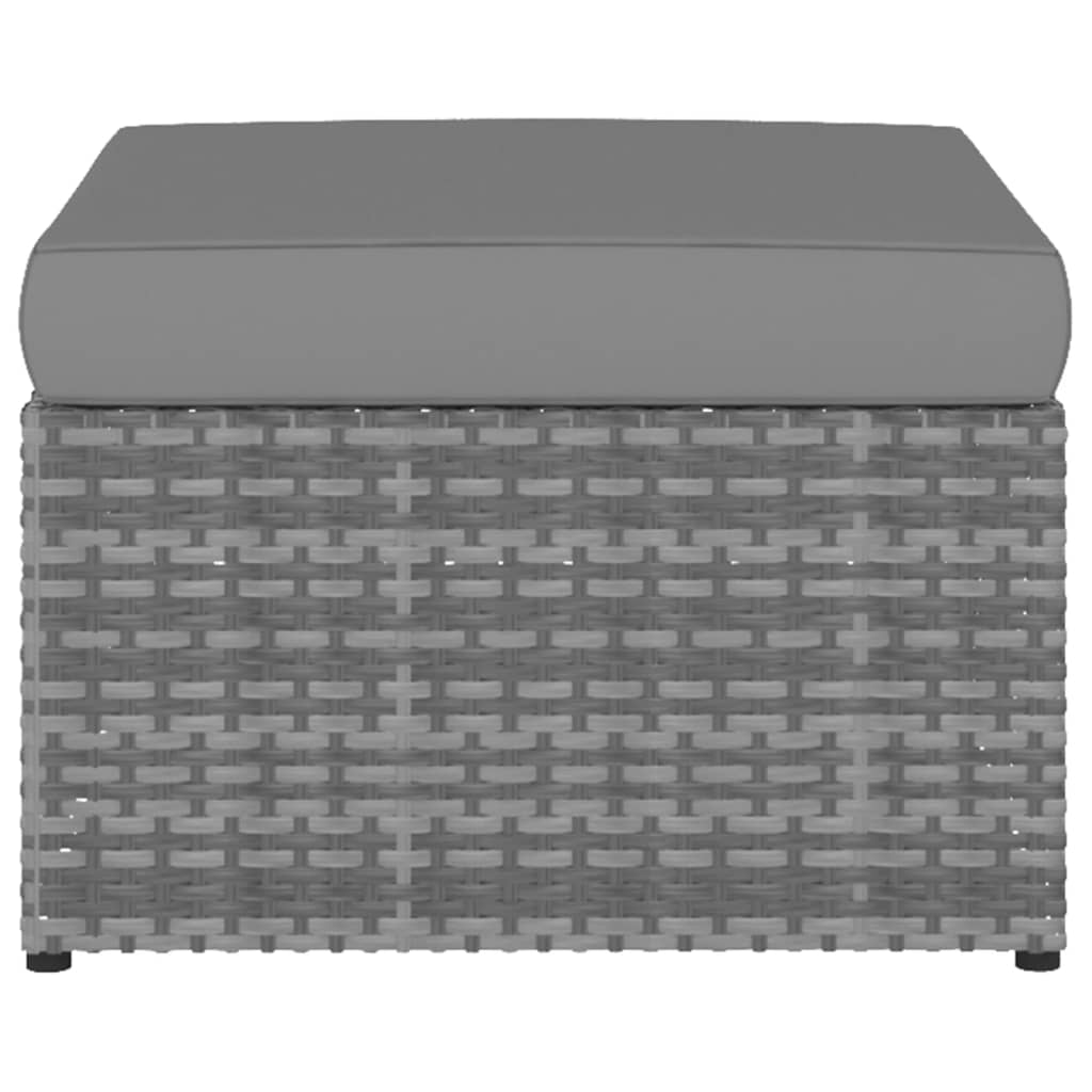 Havestol med fodskammel polyrattan antracitgrå - number 7.