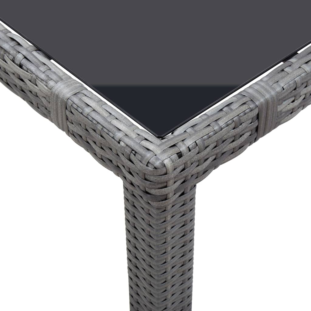 Vanjski blagovaonski stol postavljen u 7 dijelova polirattan - siva, ne, 6 - number 5.