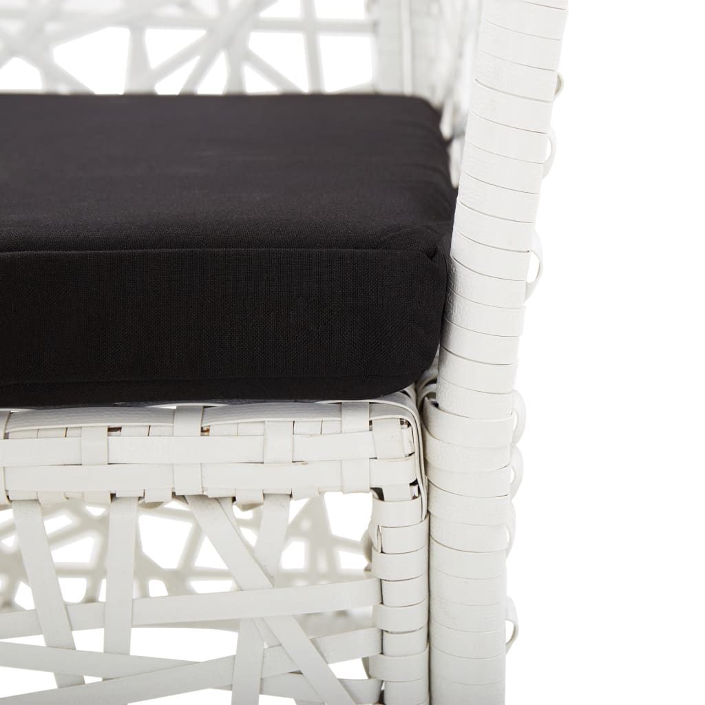 Utendørs spisebord sett 5 deler polyrattan hvit - number 11.