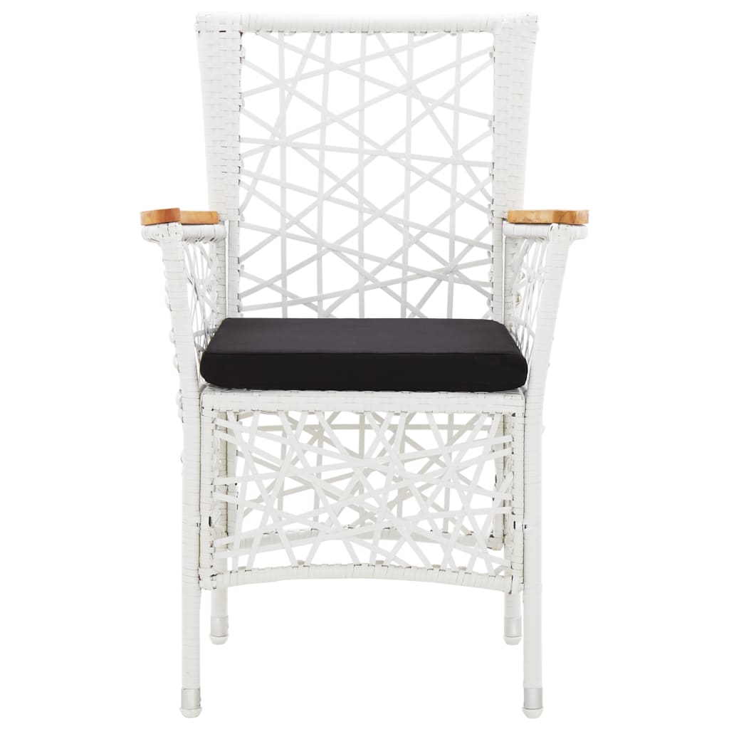 Utendørs spisebord sett 5 deler polyrattan hvit - number 7.