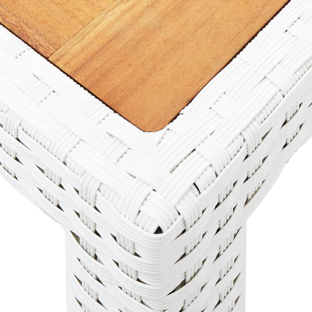 Utendørs spisebord sett 5 deler polyrattan hvit - number 10.