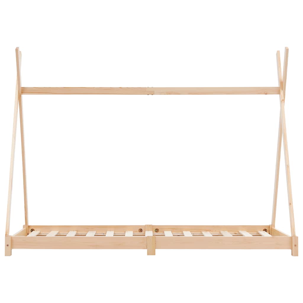 Sengestel til børneseng massivt fyrretræ - brun, 70 x 140 cm - number 3.