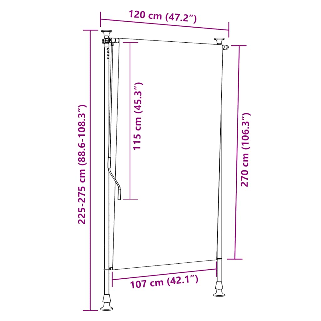 Vanjska zavjesa - antracit siva, 120 x 270 cm, 1 - number 7.