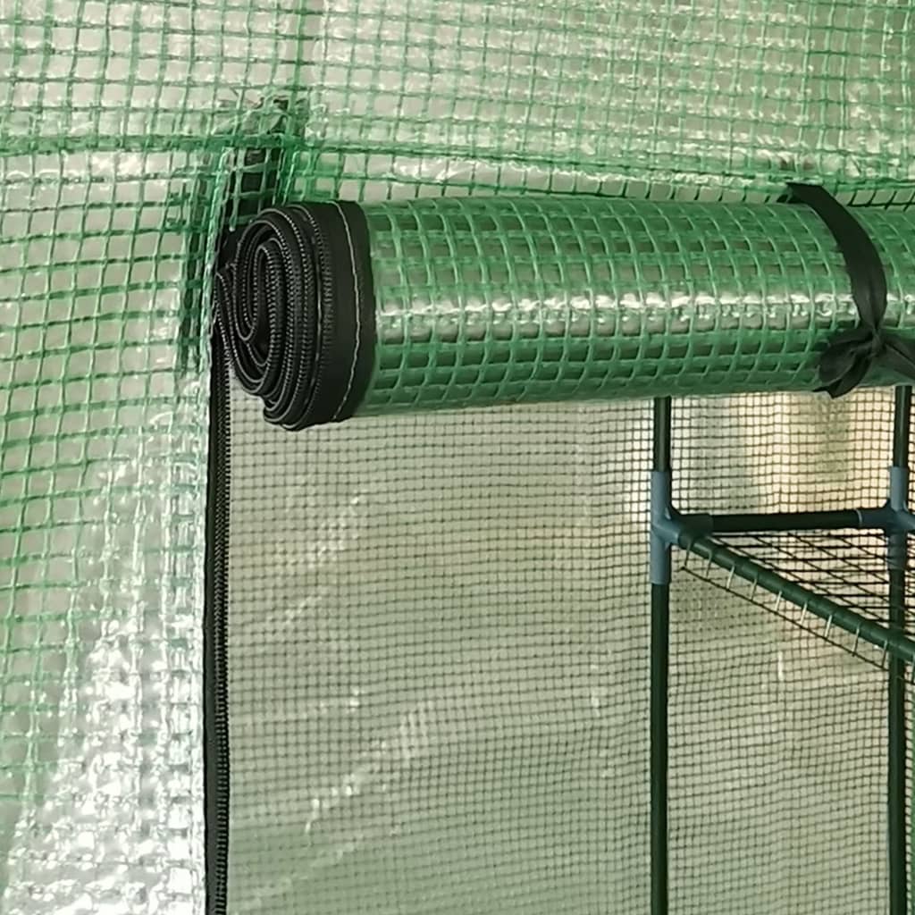 Greenhouse with shelves 227x223 cm steel - 227 x 223 cm (diameter x height), 115 x 174 cm (wxh) - number 6.