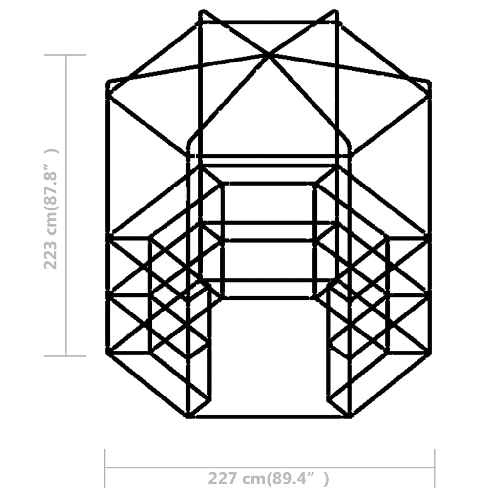 Greenhouse with shelves 227x223 cm steel - 227 x 223 cm (diameter x height), 115 x 174 cm (wxh) - number 11.