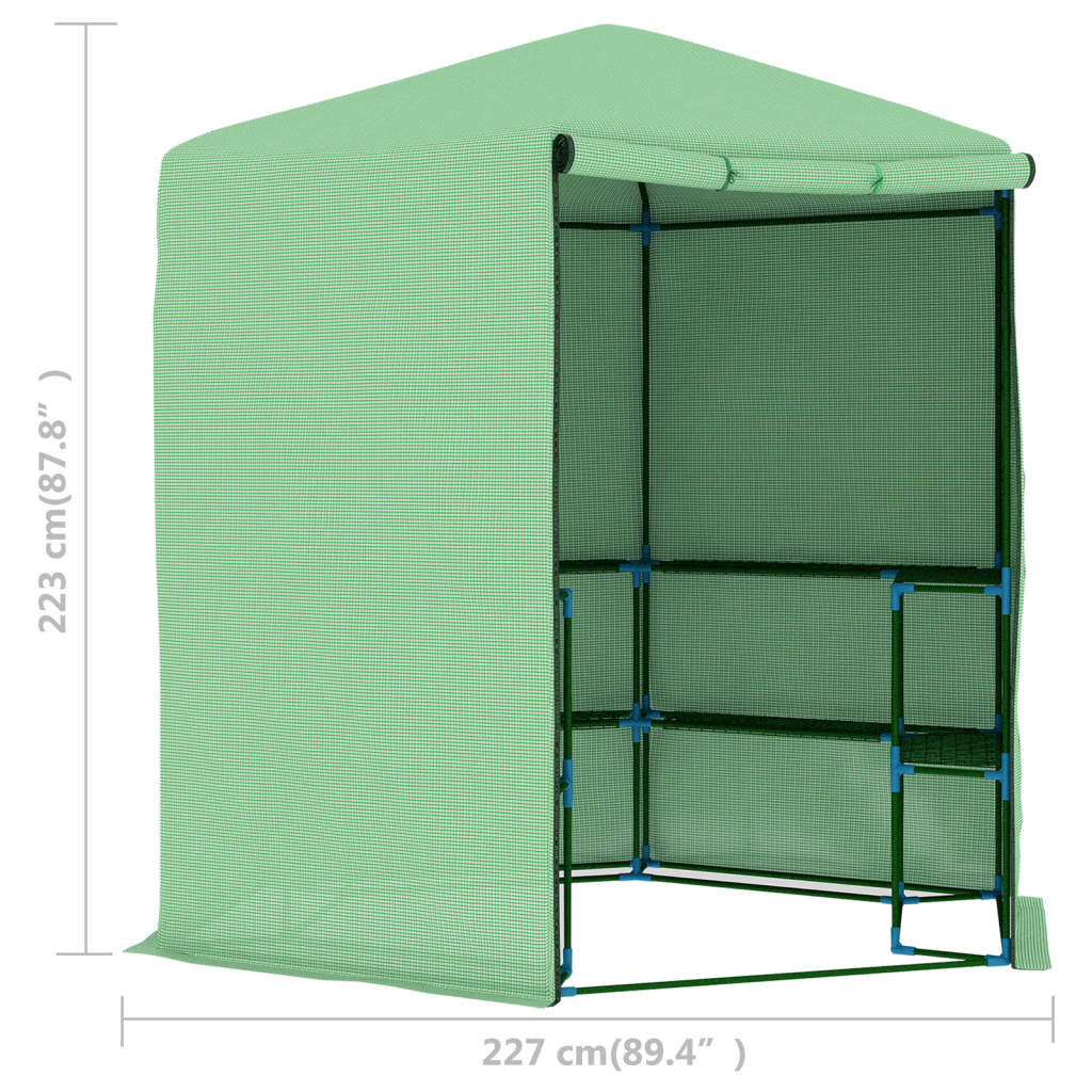 Greenhouse with shelves 227x223 cm steel - 227 x 223 cm (diameter x height), 115 x 174 cm (wxh) - number 10.