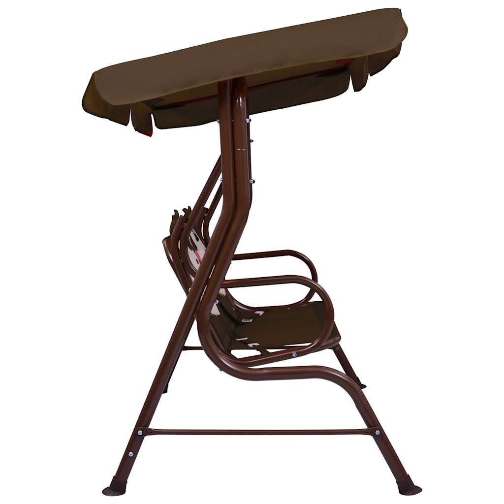 Dječja klupa na ljuljanje 115x75x110 cm tkanina smeđa - number 3.