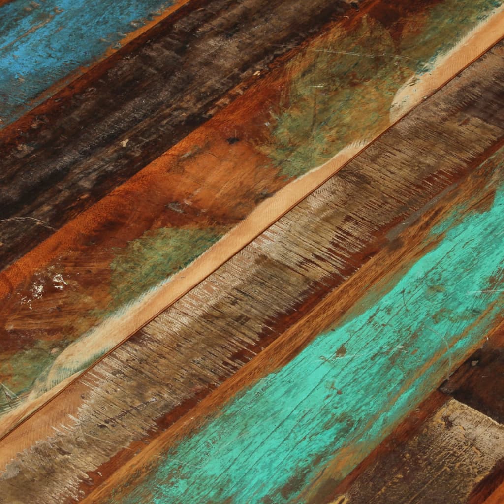 Bordplate rund massivt resirkulert tre - 80 cm 15-16 mm, 1, massivt resirkulert tre - number 6.