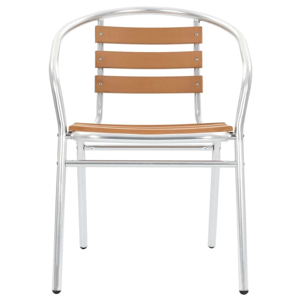 Vrtne stolice koje se mogu složiti 4 kom. aluminij i wpc srebrne boje - number 3.