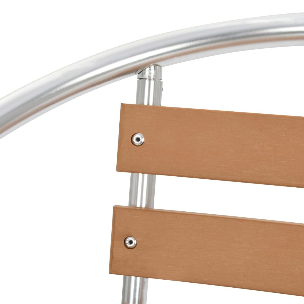 Vrtne stolice koje se mogu složiti 4 kom. aluminij i wpc srebrne boje - number 7.